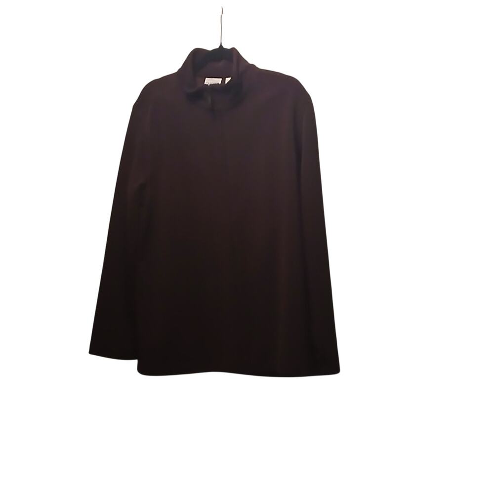 CHICO'S ATHLETIC ACTIVEWEAR CHOCOLATE BROWN LONG SLEEVE FULL ZIPPER JACKET LARGE